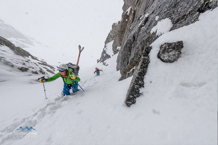 Crystal Wright Trekking in Snow